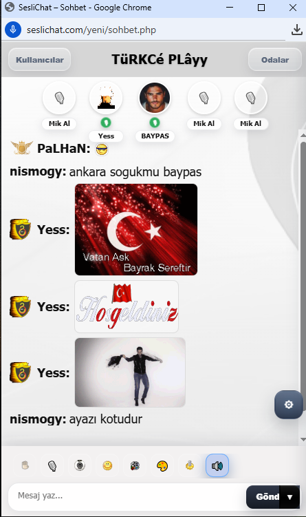 SesliChat mobil görünüm
